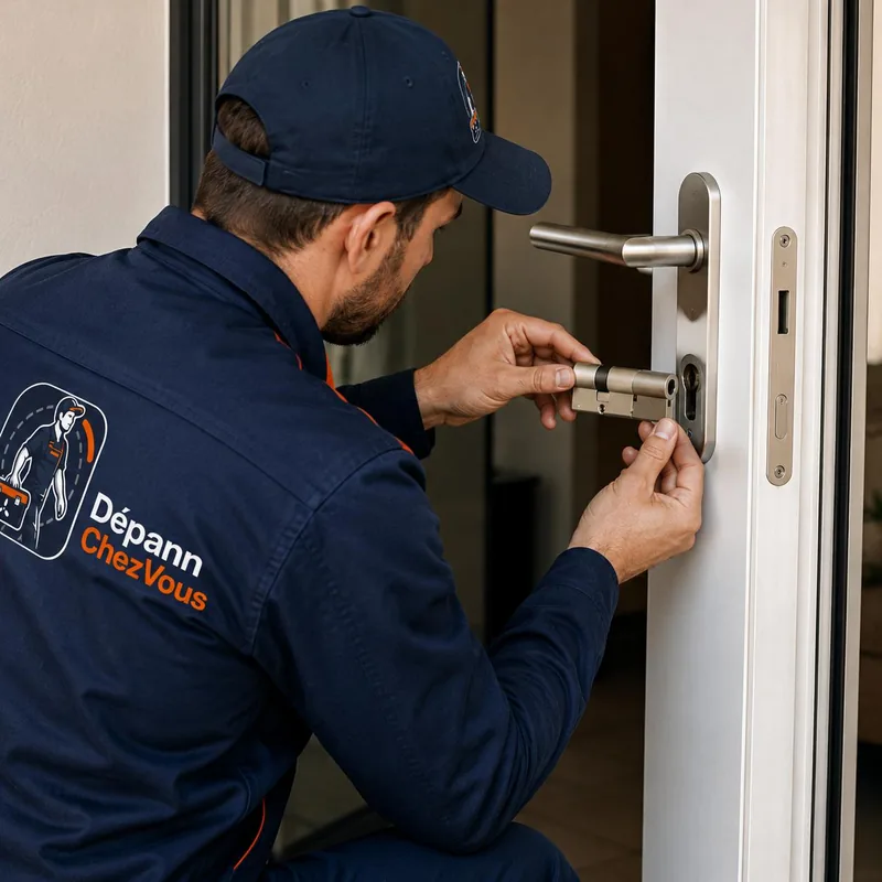 Installation d’un cylindre de serrure haute sécurité par DépannChezVous