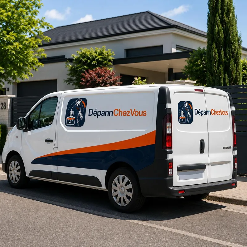 Camionnette DépannChezVous prête pour un dépannage serrurier 24h/24